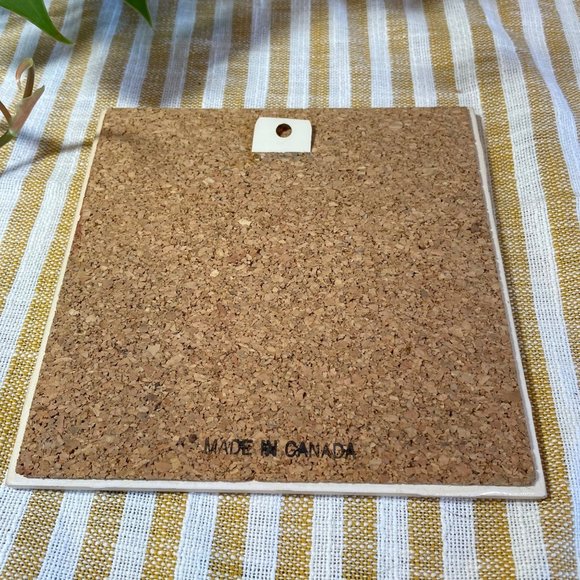 Vintage THE MOON By Sue Coleman Native Design Tile And Cork Trivet Wall Hanging - Picture 3 of 6